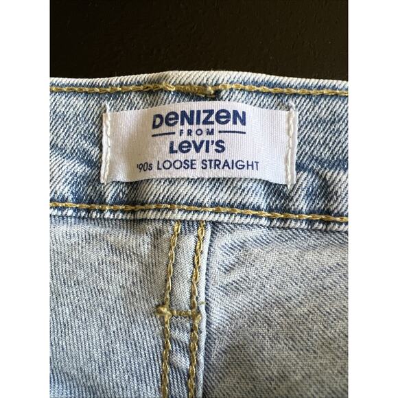 Denizen Levis Jeans Women's 10 Blue Stonewash 90's Loose Straight Stretch Denim - Picture 9 of 14